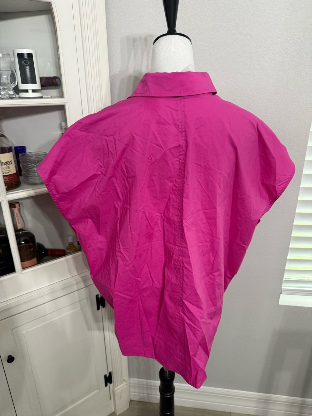 Pinch Short Sleeve Oversized Top in a vibrant fuchsia - Picture 3 of 7